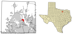 Denton County Texas Incorporated Areas Shady Shores highlighted